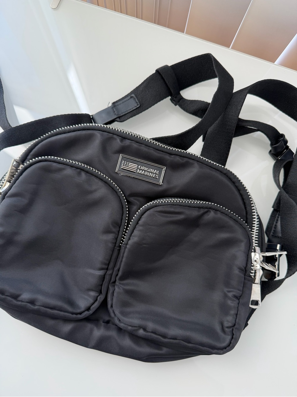 Original Marines Black Crossbody Shoulder Diaper Bag
